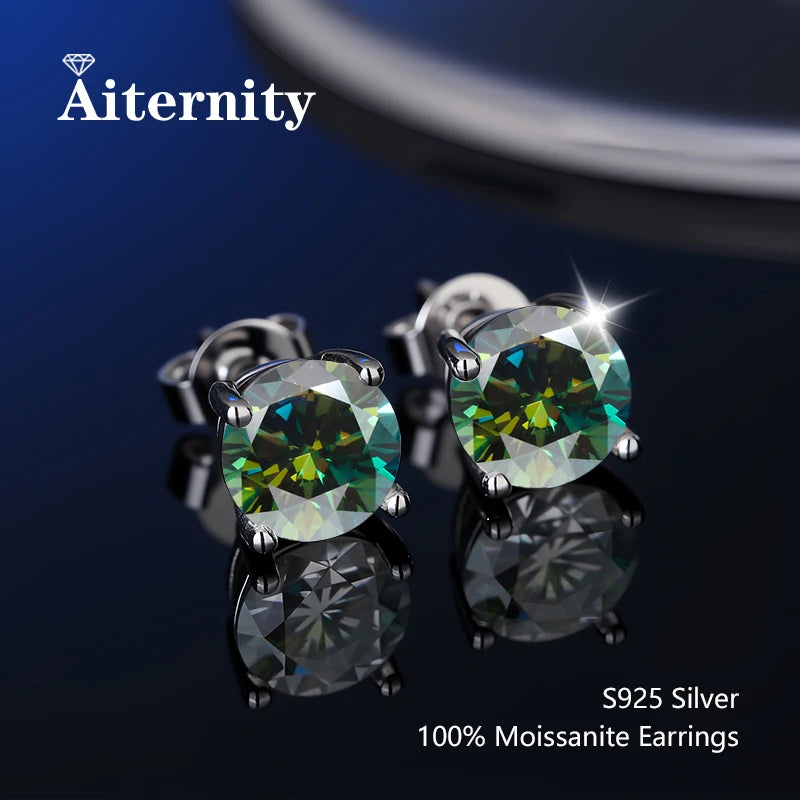 D VVS1 Moissanite Stud Earrings For Women Pass Diamond Tester Pen S925 Platinum plating Moissanita With 2 Certificates