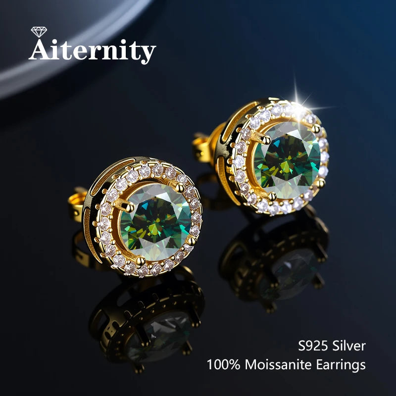 D VVS1 Moissanite Stud Earrings For Women Pass Diamond Tester Pen S925 Platinum plating Moissanita With 2 Certificates