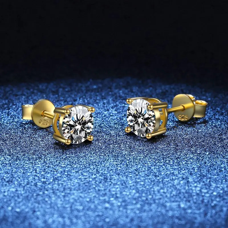 D VVS1 Moissanite Stud Earrings For Women Pass Diamond Tester Pen S925 Platinum plating Moissanita With 2 Certificates