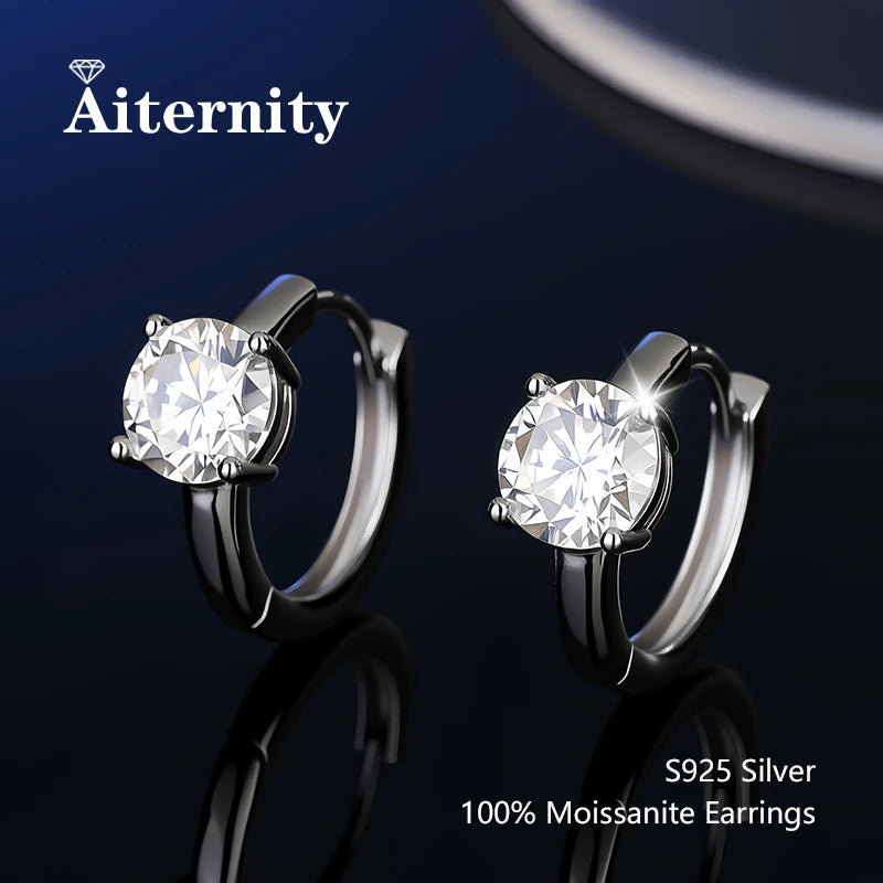 D VVS1 Moissanite Stud Earrings For Women Pass Diamond Tester Pen S925 Platinum plating Moissanita With 2 Certificates