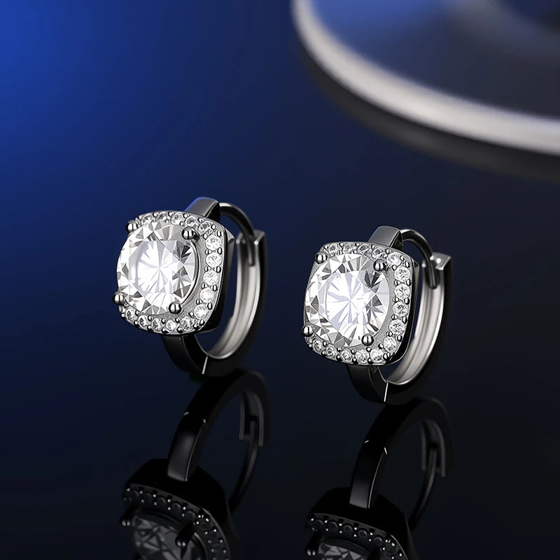 D VVS1 Moissanite Stud Earrings For Women Pass Diamond Tester Pen S925 Platinum plating Moissanita With 2 Certificates