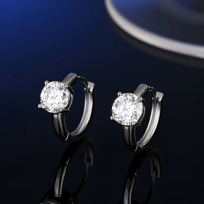 D VVS1 Moissanite Stud Earrings For Women Pass Diamond Tester Pen S925 Platinum plating Moissanita With 2 Certificates