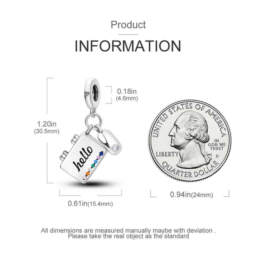 925 Silver Charms Beads Smart Watch Bike Car Travel Dangle Fit Original Bangle Bracelet DIY Jewelry For Woman