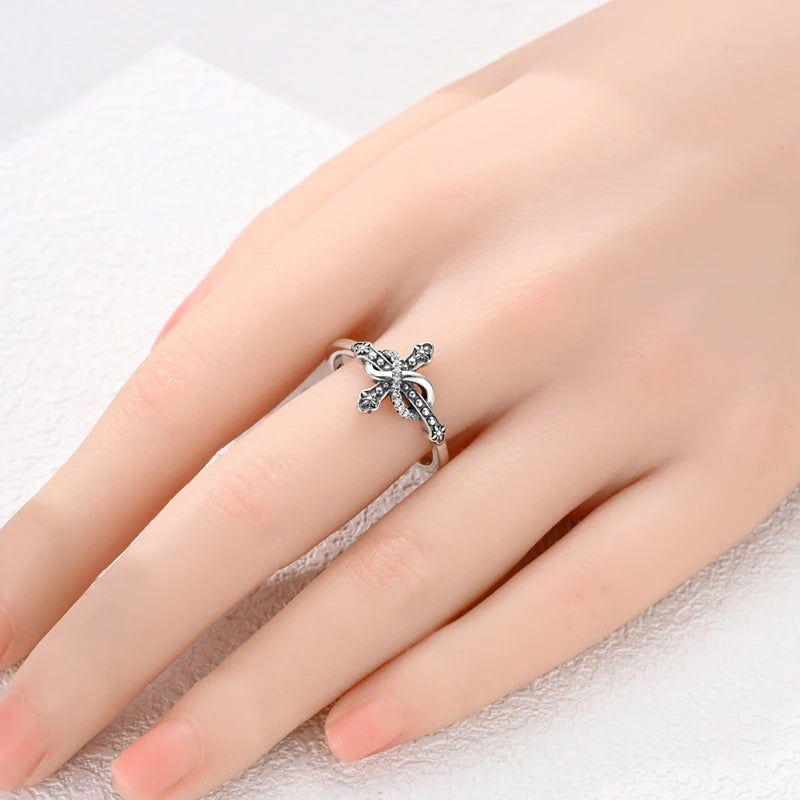 Rings Original 925 Sterling Silver Rings Bow Heart Sun Moon Star Zircon Rings For Women Jewelry Birthday Anniversary Gifts