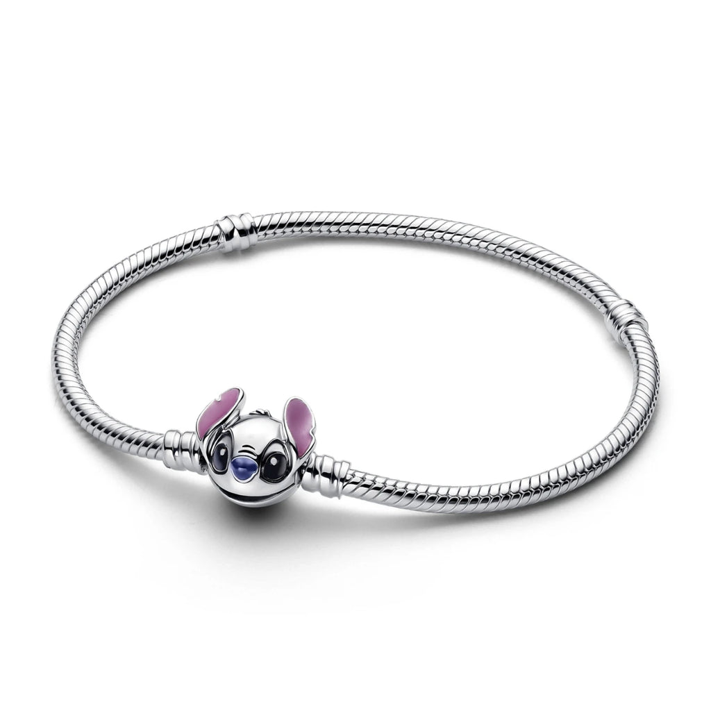 Miniso Disney Fashion 925 Sterling Silver Creative Mickey Minnie Shell Bracelet For Women Fine Charms Original DIY Jewellery
