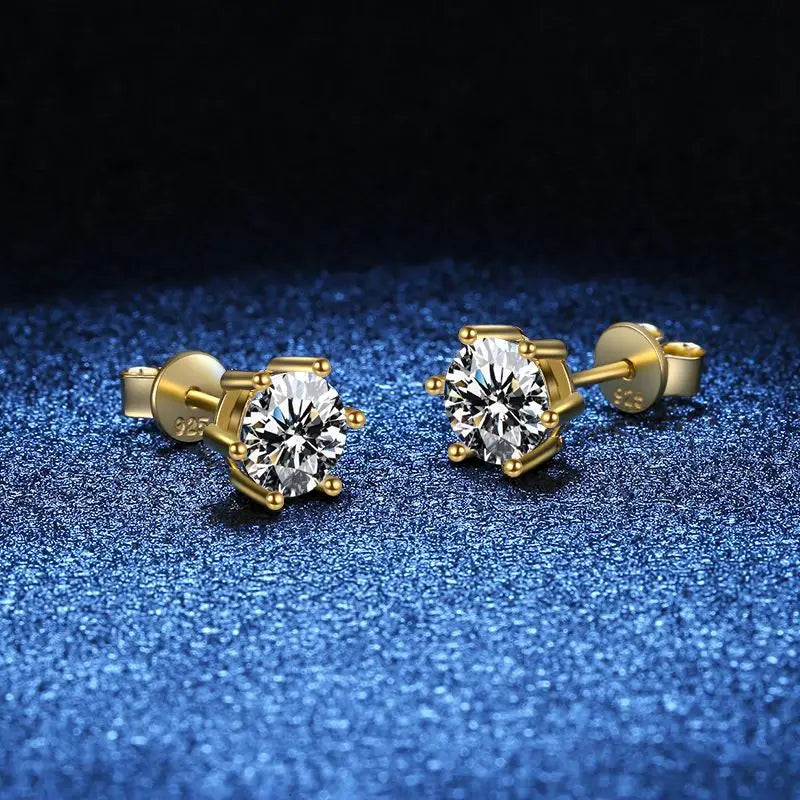 D VVS1 Moissanite Stud Earrings For Women Pass Diamond Tester Pen S925 Platinum plating Moissanita With 2 Certificates