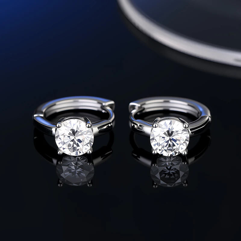 D VVS1 Moissanite Stud Earrings For Women Pass Diamond Tester Pen S925 Platinum plating Moissanita With 2 Certificates