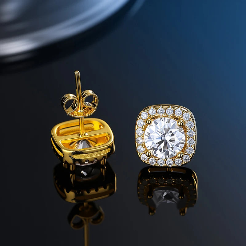 D VVS1 Moissanite Stud Earrings For Women Pass Diamond Tester Pen S925 Platinum plating Moissanita With 2 Certificates