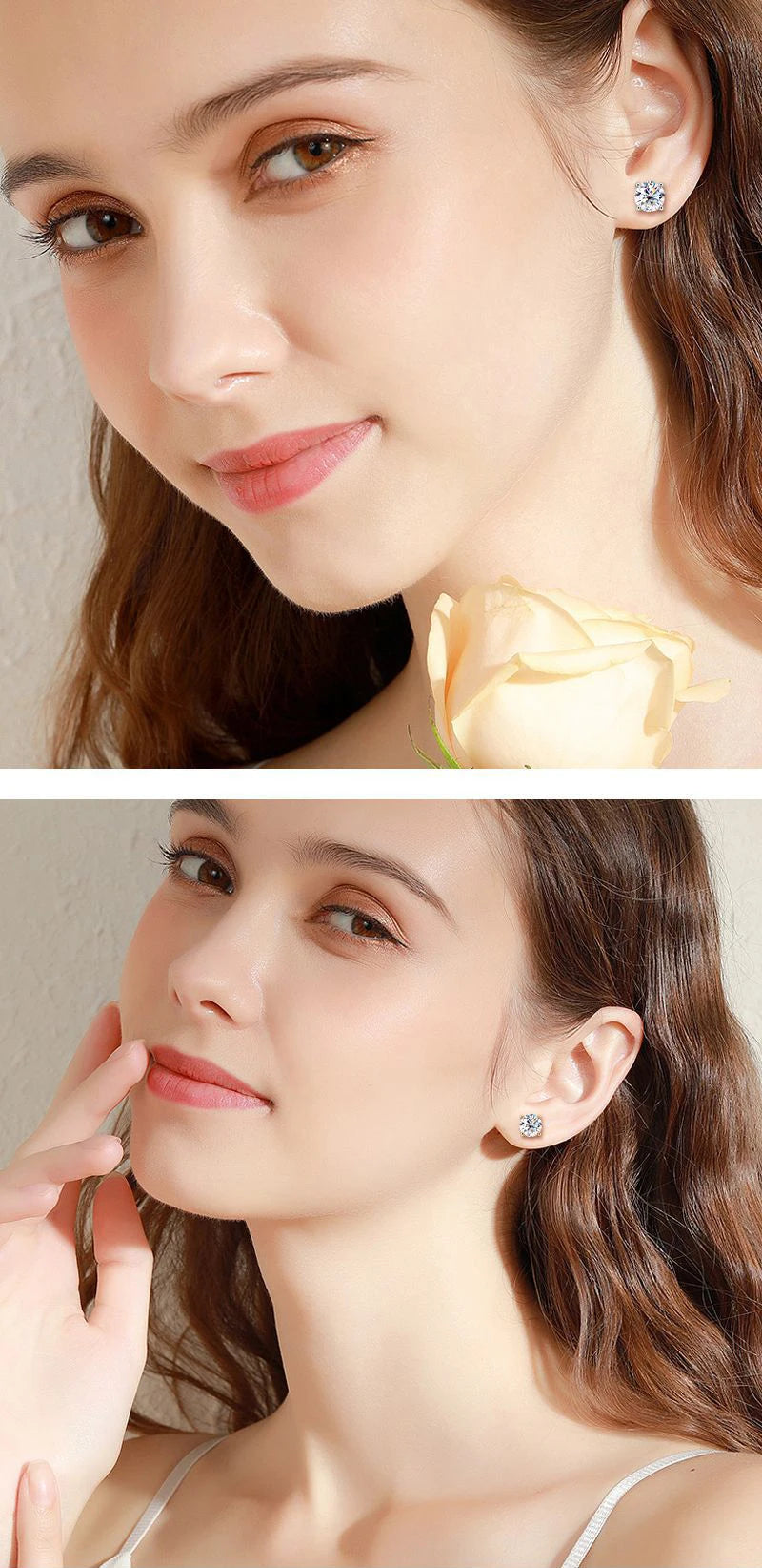 D VVS1 Moissanite Stud Earrings For Women Pass Diamond Tester Pen S925 Platinum plating Moissanita With 2 Certificates