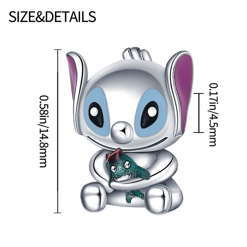 925 Sterling Silver Stitch Pendant Is Charming And Suitable For Pairing With Women's Bracelets DIY Jewelry  Birthday Gifts.