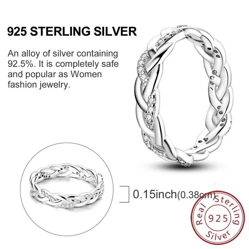 Rings Original 925 Sterling Silver Rings Bow Heart Sun Moon Star Zircon Rings For Women Jewelry Birthday Anniversary Gifts