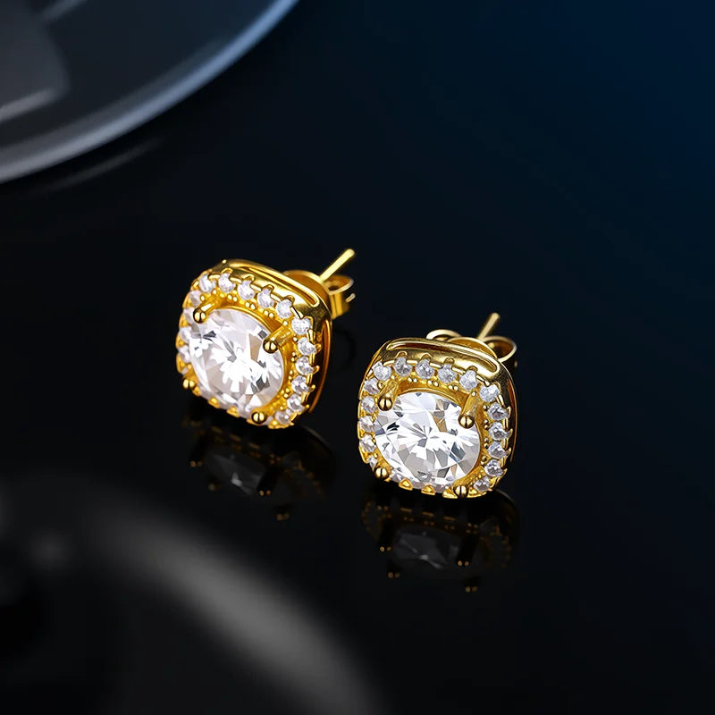 D VVS1 Moissanite Stud Earrings For Women Pass Diamond Tester Pen S925 Platinum plating Moissanita With 2 Certificates