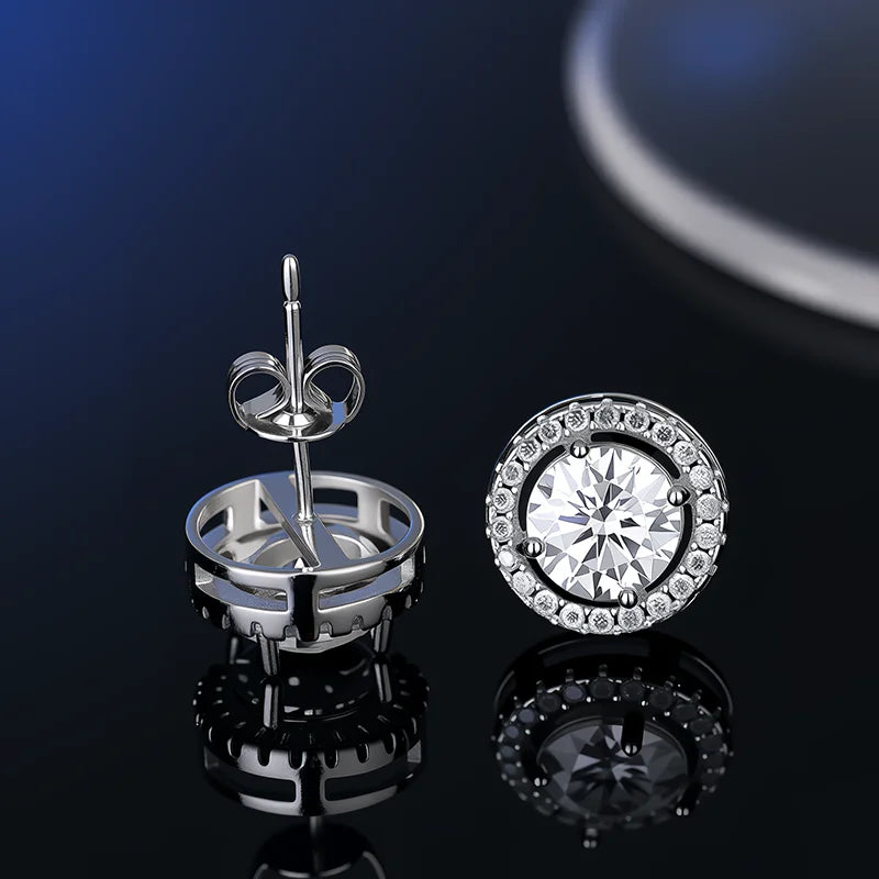 D VVS1 Moissanite Stud Earrings For Women Pass Diamond Tester Pen S925 Platinum plating Moissanita With 2 Certificates