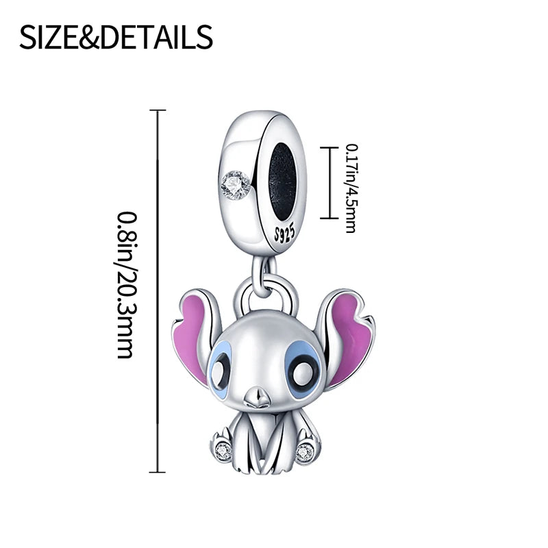 925 Sterling Silver Stitch Pendant Is Charming And Suitable For Pairing With Women's Bracelets DIY Jewelry  Birthday Gifts.