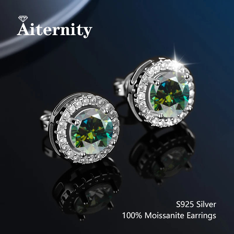D VVS1 Moissanite Stud Earrings For Women Pass Diamond Tester Pen S925 Platinum plating Moissanita With 2 Certificates