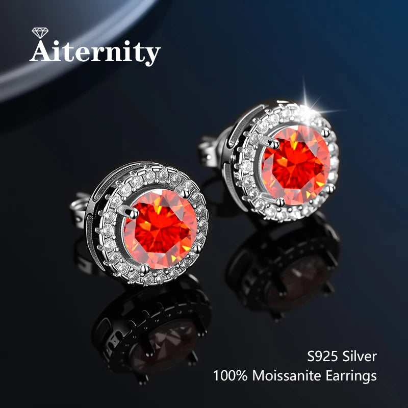D VVS1 Moissanite Stud Earrings For Women Pass Diamond Tester Pen S925 Platinum plating Moissanita With 2 Certificates