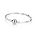 Original 925 Sterling Silver Bracelets Bangles Love Heart Clip Charms Beads Snake Chains For Women Rose Gold DIY Luxury Jewelry