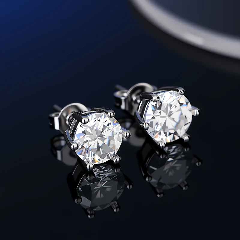 D VVS1 Moissanite Stud Earrings For Women Pass Diamond Tester Pen S925 Platinum plating Moissanita With 2 Certificates