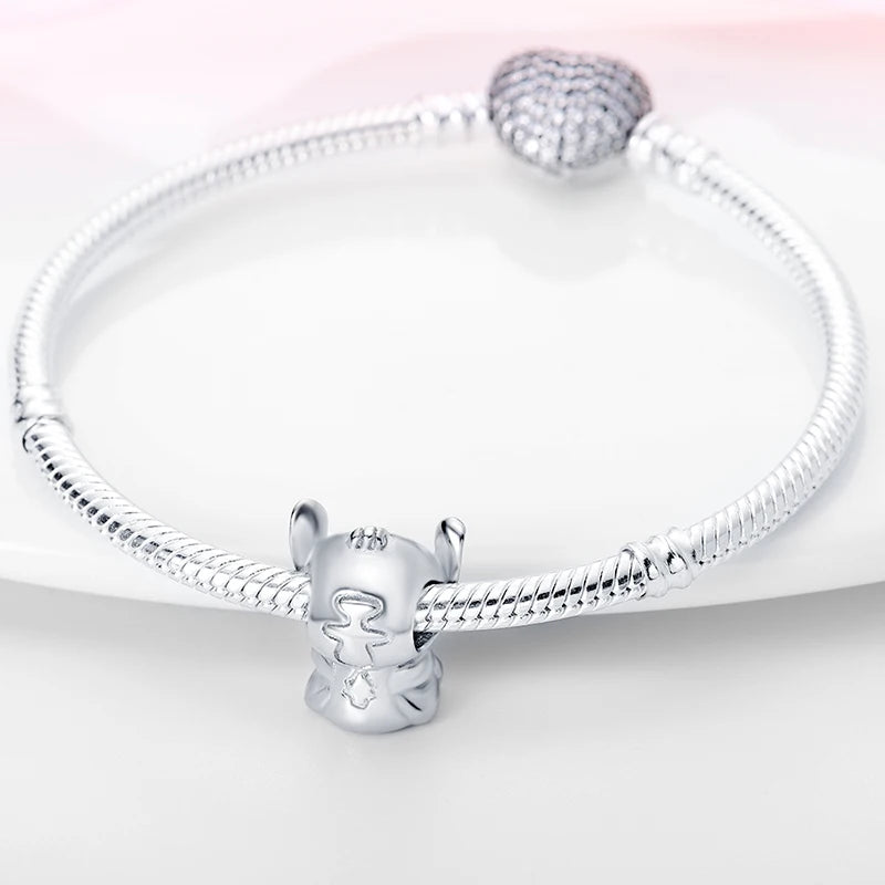 925 Sterling Silver Stitch Pendant Is Charming And Suitable For Pairing With Women's Bracelets DIY Jewelry  Birthday Gifts.