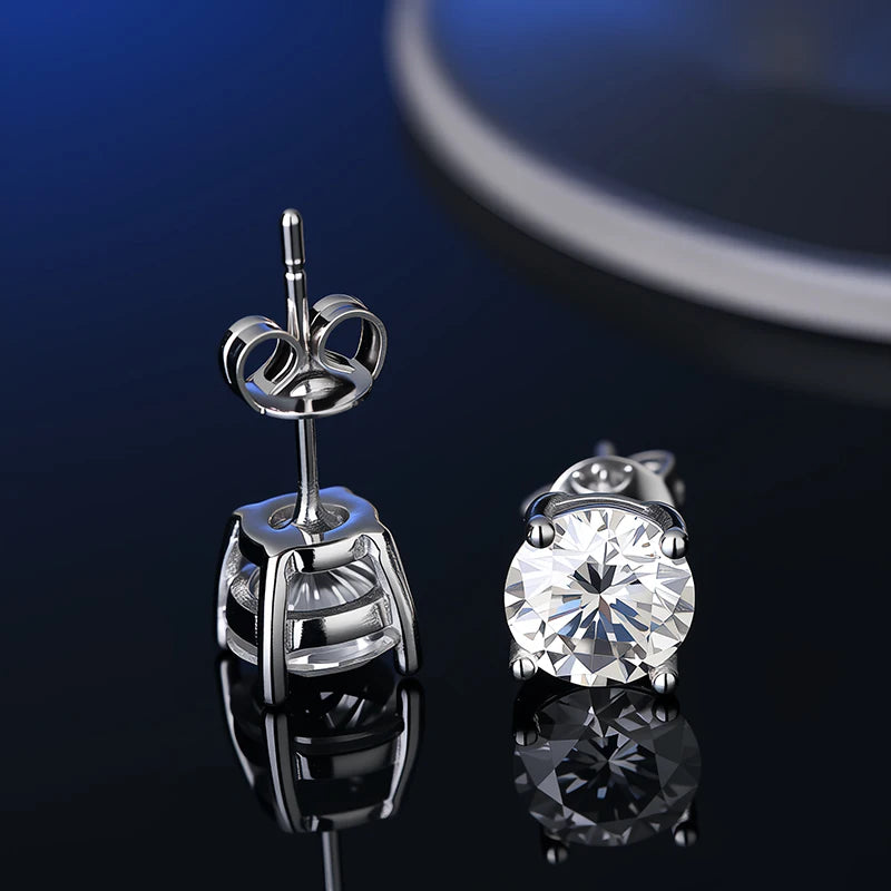 D VVS1 Moissanite Stud Earrings For Women Pass Diamond Tester Pen S925 Platinum plating Moissanita With 2 Certificates
