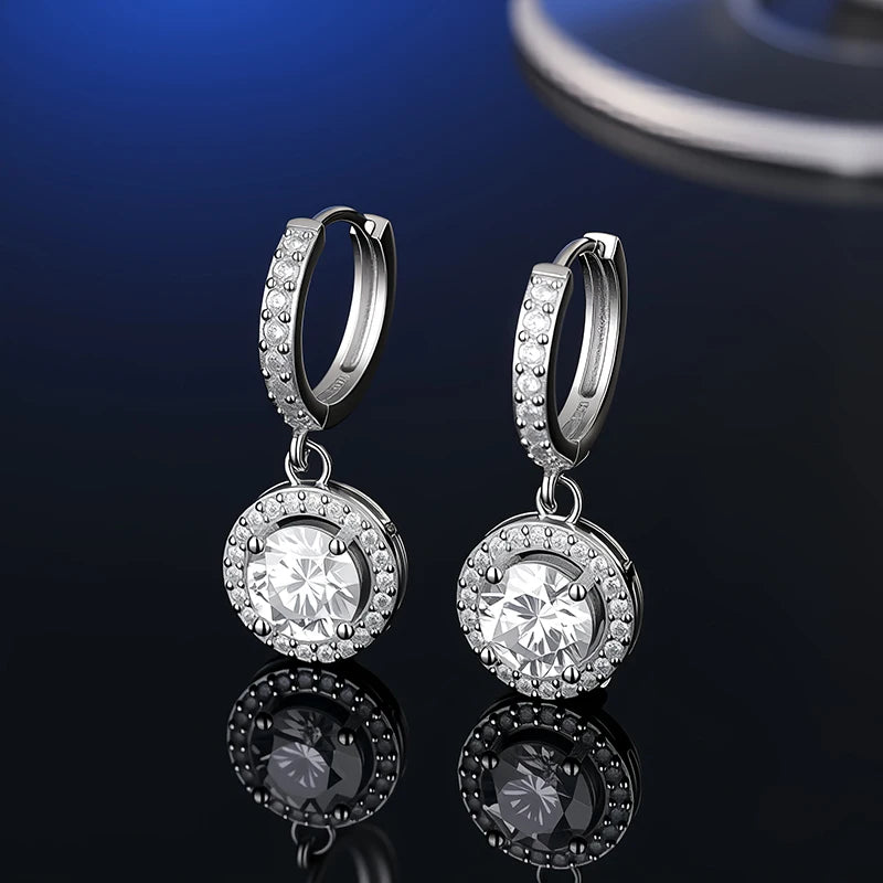 D VVS1 Moissanite Stud Earrings For Women Pass Diamond Tester Pen S925 Platinum plating Moissanita With 2 Certificates