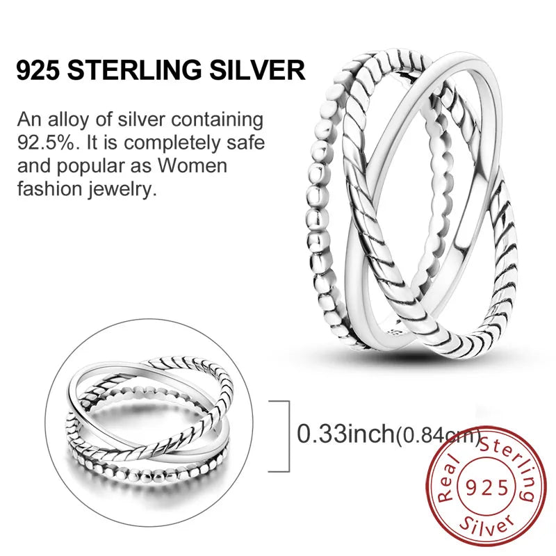 Rings Original 925 Sterling Silver Rings Bow Heart Sun Moon Star Zircon Rings For Women Jewelry Birthday Anniversary Gifts