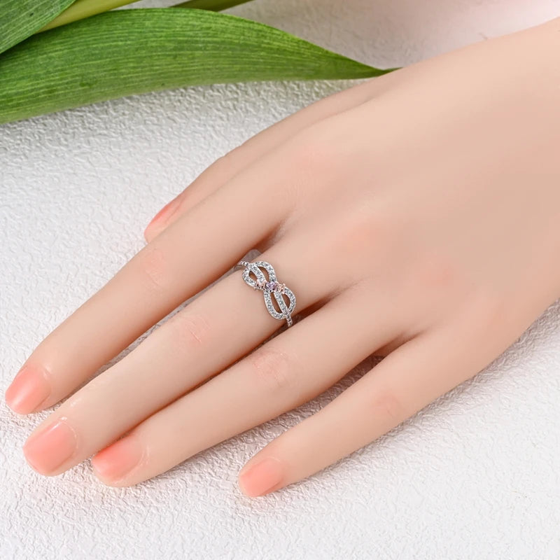 Rings Original 925 Sterling Silver Rings Bow Heart Sun Moon Star Zircon Rings For Women Jewelry Birthday Anniversary Gifts