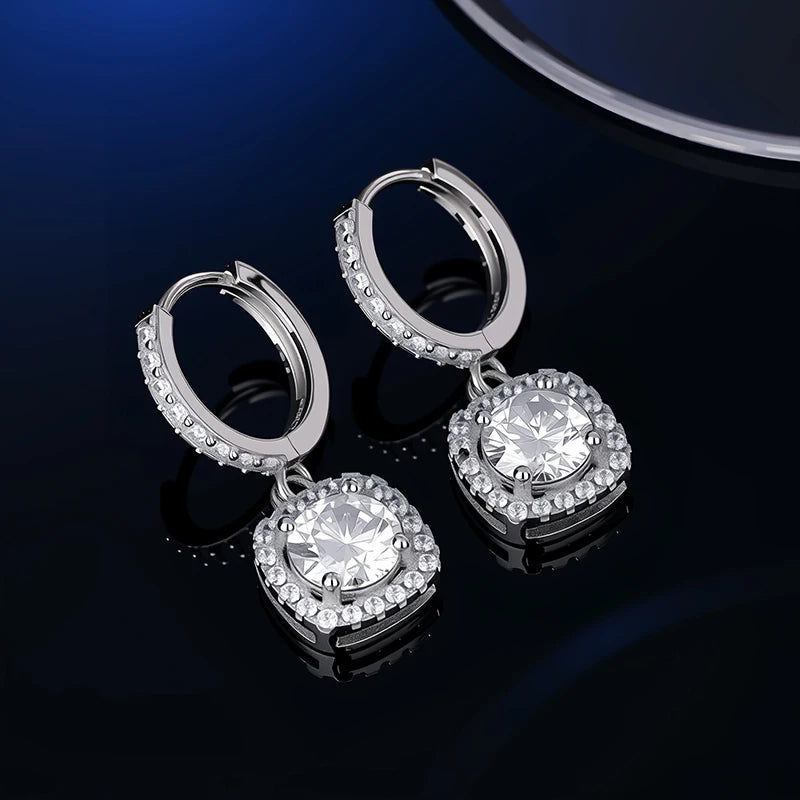 D VVS1 Moissanite Stud Earrings For Women Pass Diamond Tester Pen S925 Platinum plating Moissanita With 2 Certificates