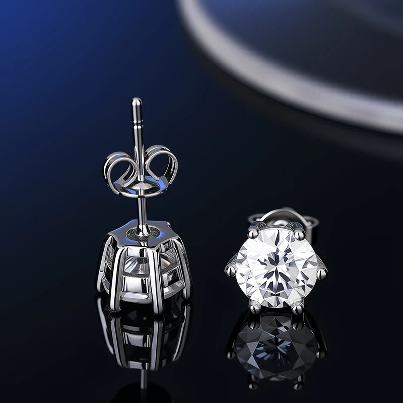 D VVS1 Moissanite Stud Earrings For Women Pass Diamond Tester Pen S925 Platinum plating Moissanita With 2 Certificates