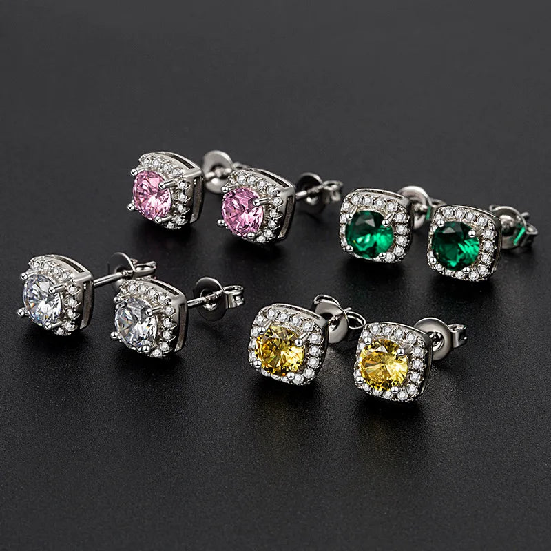 D VVS1 Moissanite Stud Earrings For Women Pass Diamond Tester Pen S925 Platinum plating Moissanita With 2 Certificates