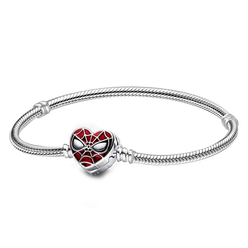 Miniso Disney Fashion 925 Sterling Silver Creative Mickey Minnie Shell Bracelet For Women Fine Charms Original DIY Jewellery