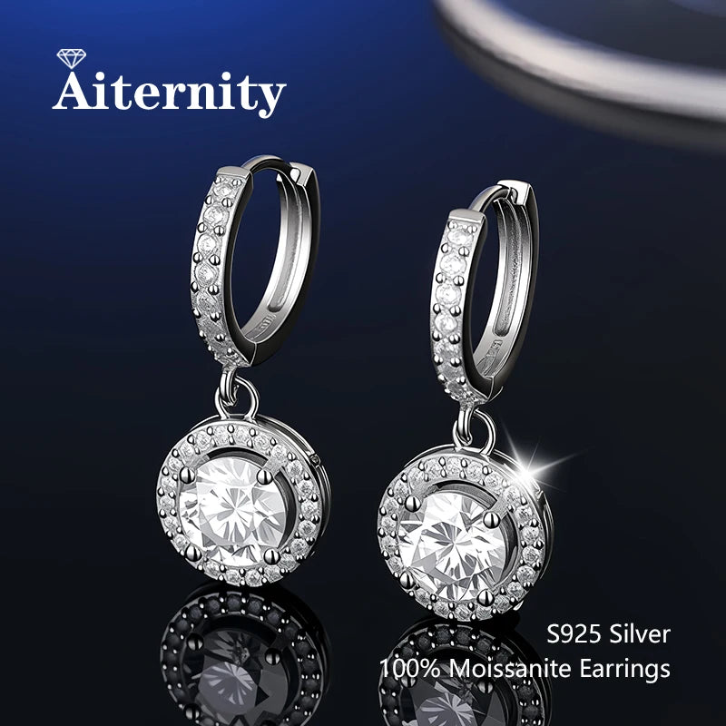 D VVS1 Moissanite Stud Earrings For Women Pass Diamond Tester Pen S925 Platinum plating Moissanita With 2 Certificates