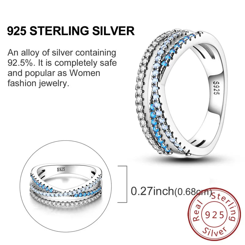 Rings Original 925 Sterling Silver Rings Bow Heart Sun Moon Star Zircon Rings For Women Jewelry Birthday Anniversary Gifts