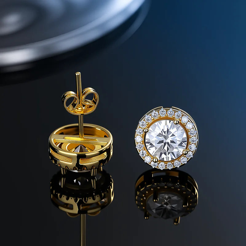 D VVS1 Moissanite Stud Earrings For Women Pass Diamond Tester Pen S925 Platinum plating Moissanita With 2 Certificates