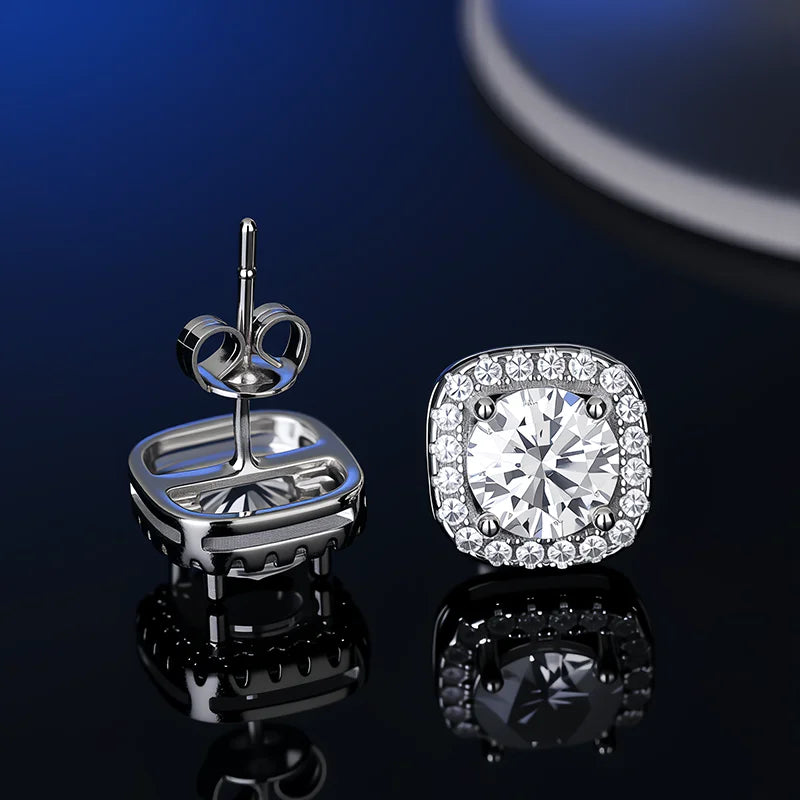 D VVS1 Moissanite Stud Earrings For Women Pass Diamond Tester Pen S925 Platinum plating Moissanita With 2 Certificates